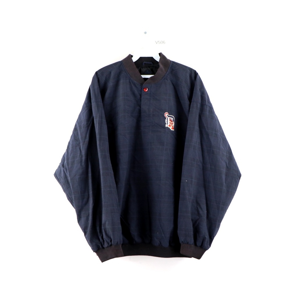 Vintage 90s Detroit Tigers Plaid Pullover Jacket